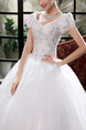 White V Neck Ball Gown Beading Embroidery Dress for Wedding