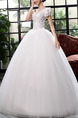 White V Neck Ball Gown Beading Embroidery Dress for Wedding