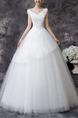 White V Neck Ball Gown Appliques Beading Dress for Wedding