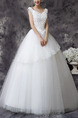 White V Neck Ball Gown Appliques Beading Dress for Wedding