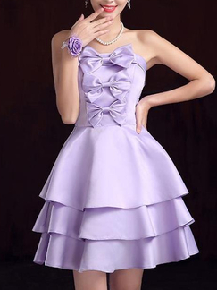 Purple Short Dress for Cocktail Prom Bridesmaid Party Cocktail