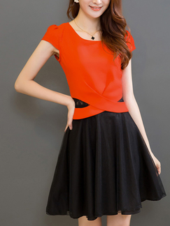 korean orange dress