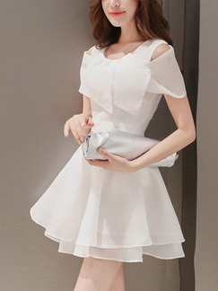 White Off Shoulder Short Dress for Party Casual Evening