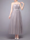 Grey Strapless Maxi Dress for Cocktail Prom Bridesmaid