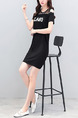 Black Mesh Plus Size Off-Shoulder Located Printing Linking Above Knee Dress for Casual Party Office