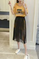 Yellow and Black Two-Piece Off-Shoulder Knitted Mesh Located Printing Contrast Plus Size Dress for Casual Party