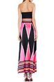 Pink White and Black Knitted Strapless Slim A-Line Furcal Plus Size Maxi Dress for Cocktail Evening