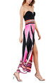 Pink White and Black Knitted Strapless Slim A-Line Furcal Plus Size Maxi Dress for Cocktail Evening