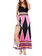 Pink White and Black Knitted Strapless Slim A-Line Furcal Plus Size Maxi Dress for Cocktail Evening
