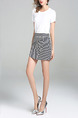 White and Black Slim Two-Piece Contrast Linking Stripe Above Knee Dress for Casual Party