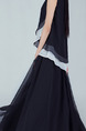 Black Two-Piece Loose Contrast Linking Full Skirt Dress for Casual Party