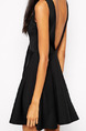 Black Slim A-Line Open Back V See-Through Dress for Cocktail Prom Semi Formal Party Evening