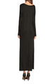 Black Plus Size Loose Off-Shoulder High Furcal Maxi Long Sleevel Dress for Casual Party Evening