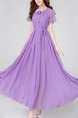 Purple Loose Band Maxi Dress for Party Evening Cocktail