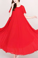 Red Loose Band Maxi Dress for Party Evening Cocktail