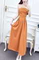 Orange Slim Off-Shoulder Maxi Fit & Flare Dress for Party Evening Cocktail