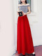 Gray and Red Slim Contrast Off-Shoulder Maxi  Dress for Party Evening Cocktail Prom Bridesmaid