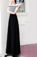 Gray and Black Slim Contrast Off-Shoulder Maxi  Dress for Party Evening Cocktail Prom Bridesmaid