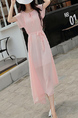 Pink Slim Band Midi Dress for Casual Party