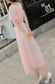 Pink Slim Band Midi Dress for Casual Party