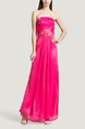 Rose Red Slim Strapless Open Back Mesh Linking Bead Rhinestone Maxi Off Shoulders Dress for Party Evening Cocktail Prom Ball Bridesmaid