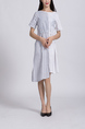 Black and Gray Shift Knee Length Round Neck Dress for Casual Party Office