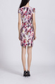 Colorful Sheath Above Knee Plus Size Dress for Casual Office Party