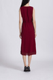 Red Midi Sleeveless Dress for Casual Party Beach