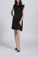 Black Shift Above Knee Plus Size Dress for Casual Party Office