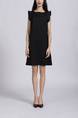 Black Shift Above Knee Plus Size Dress for Casual Party Office