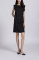Black Shift Above Knee Plus Size Dress for Casual Party Office