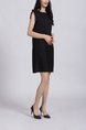 Black Shift Above Knee Plus Size Dress for Casual Party Office