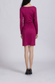 Pink Shift Above Knee Long Sleeve Plus Size Dress for Casual Party Office