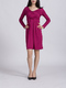 Pink Shift Above Knee Long Sleeve Plus Size Dress for Casual Party Office