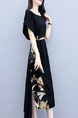 Black Midi Round Neck Plus Size Dress for Party Evening Cocktail