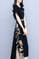 Black Midi Round Neck Plus Size Dress for Party Evening Cocktail