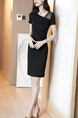 Black Sheath Above Knee Plus Size Dress for Casual Evening Party Office