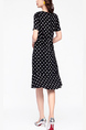 Black and White V Neck Midi Plus Size Dress for Casual Party Office Evening