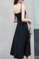 Black Slim A-Line Off-Shoulder Letter Sling Asymmetrical Hem  Dress for Casual Party