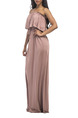 Pink Plus Size Loose Wrapped Chest Off-Shoulder Open Back Cloak Adjustable Waist Band Maxi Strapless Dress for Party Evening Cocktail