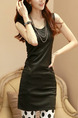 Black Slim Over-Hip Above Knee Bodycon Dress for Casual Party Nightclub
