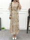 Colorful Slim Printed Ruffle Sleeve Maxi Floral Dress for Casual Party