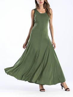 Green Slim Pleated Maxi Plus Size Dress for Party Evening Cocktail