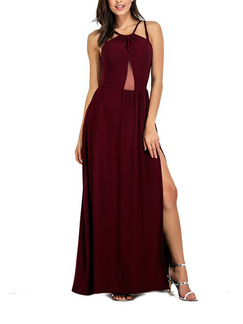 Jujube Red Slim Plus Size Full Skirt Open Back Off-Shoulder Furcal Adjustable Waist Maxi Dress for Party Evening Cocktail Prom