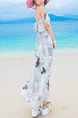 Colorful Loose Printed Ruffle Maxi Slip Floral Dress for Casual Beach