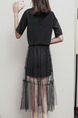 Black Loose Linking Mesh Letter Maxi Plus Size Dress for Casual Party