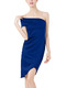 Navy Blue Slim Off-Shoulder Over-Hip Above Knee  Dress for Party Evening Cocktail