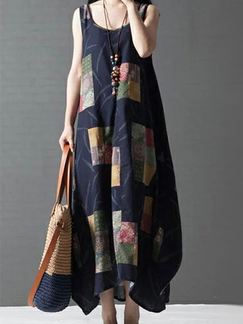 Colorful Loose Printed Maxi Dress for Casual Party