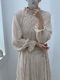 Beige Midi Long Sleeve Dress for Casual Party Evening