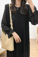 Black Midi Long Sleeve Dress for Casual Party Evening